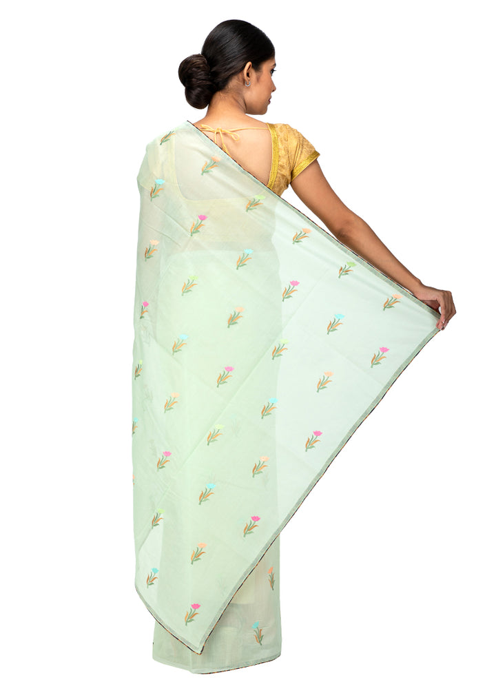 Kuberan Light Blue Cotton Saree