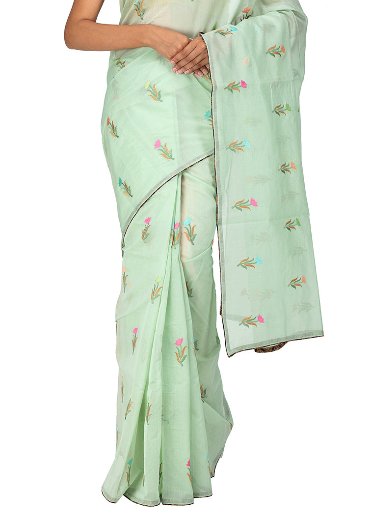 Kuberan Light Blue Cotton Saree