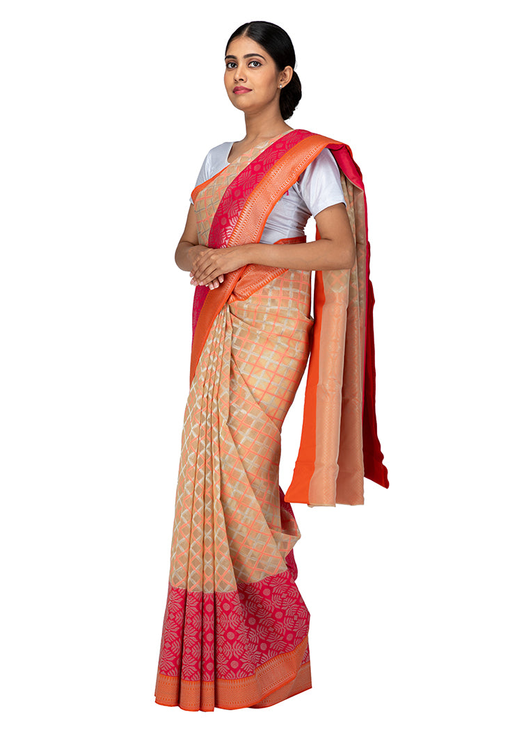 Kuberan Cream Kora Cotton Saree