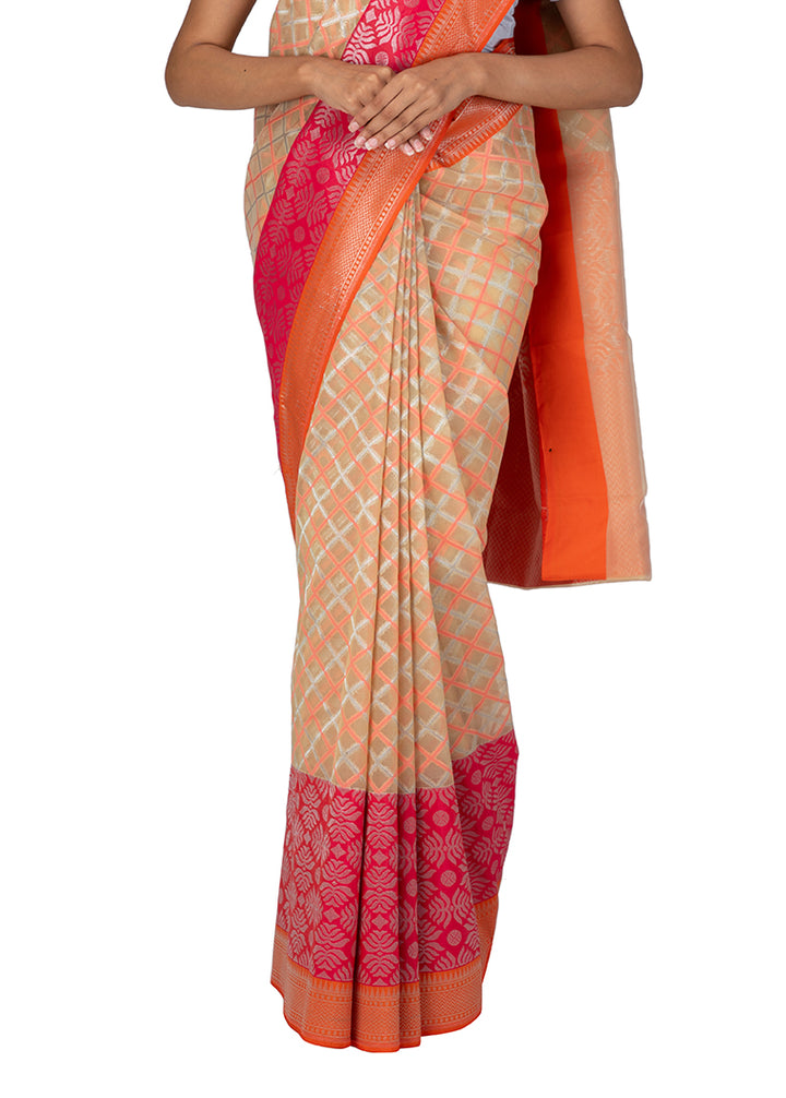 Kuberan Cream Kora Cotton Saree