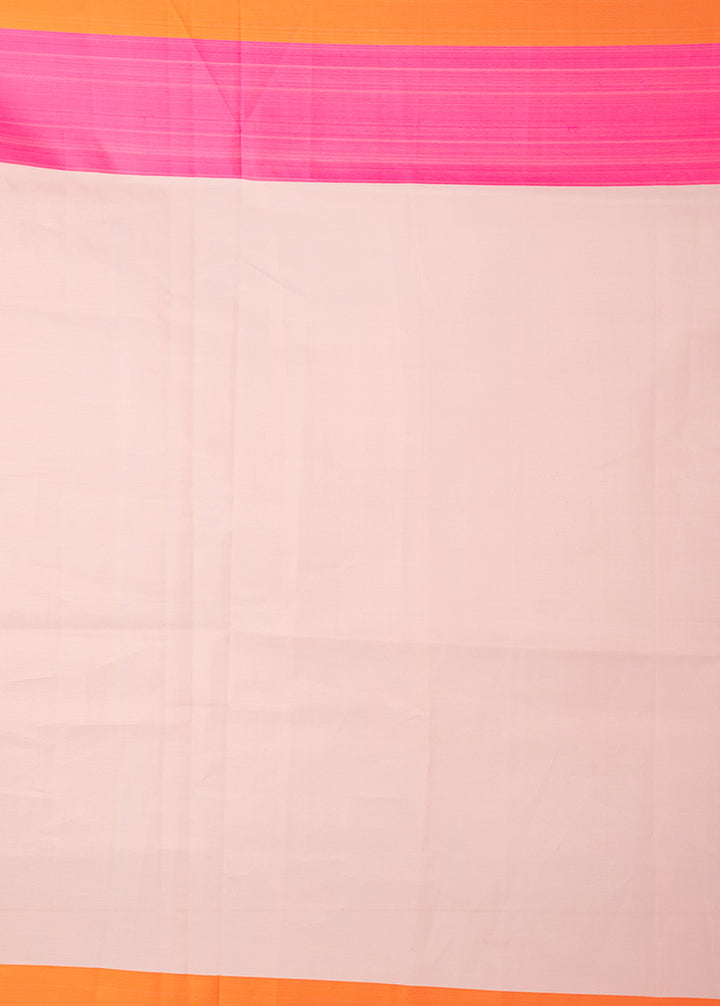 Kuberan Peach Kora Cotton Saree