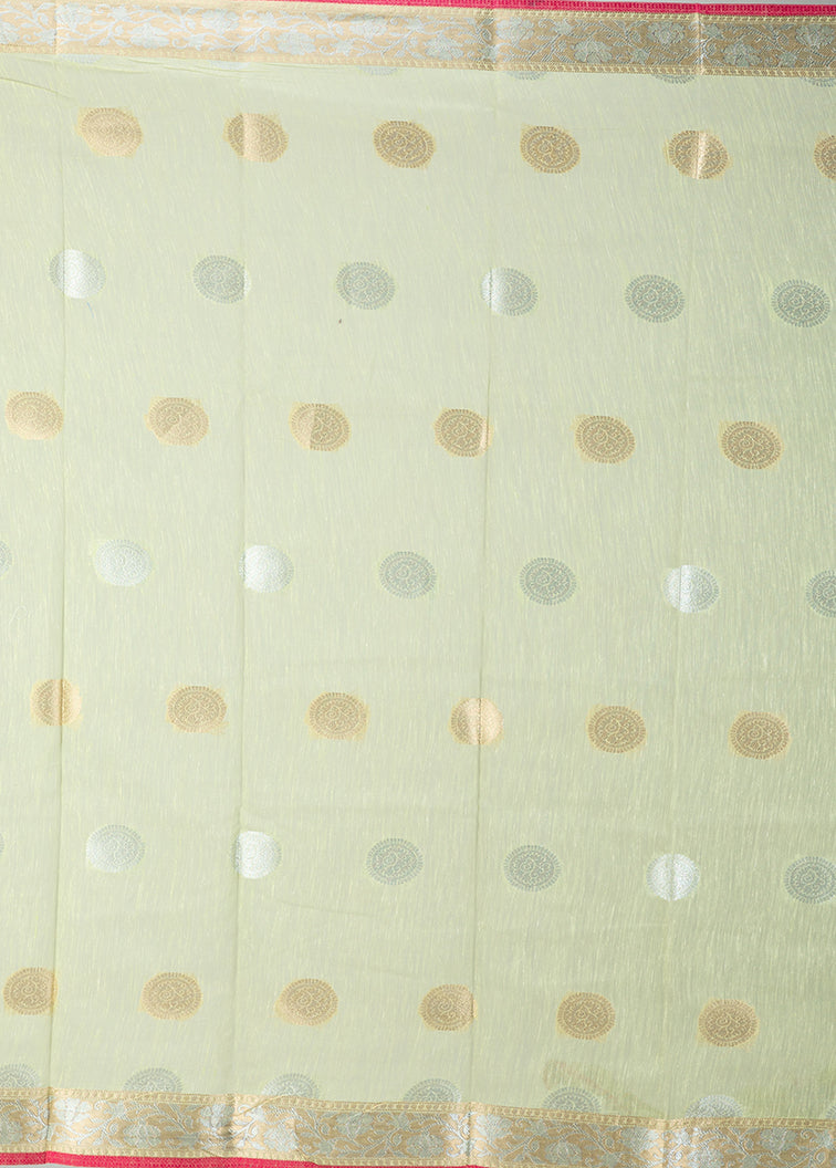 Kuberan Light Green Kora Cotton Saree