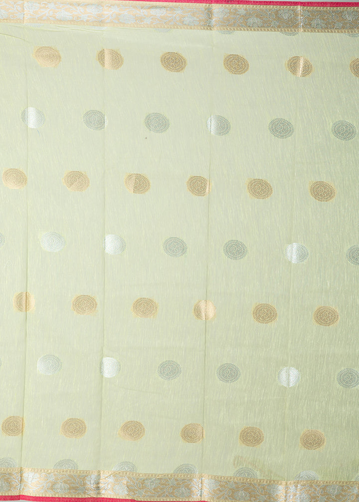 Kuberan Light Green Kora Cotton Saree