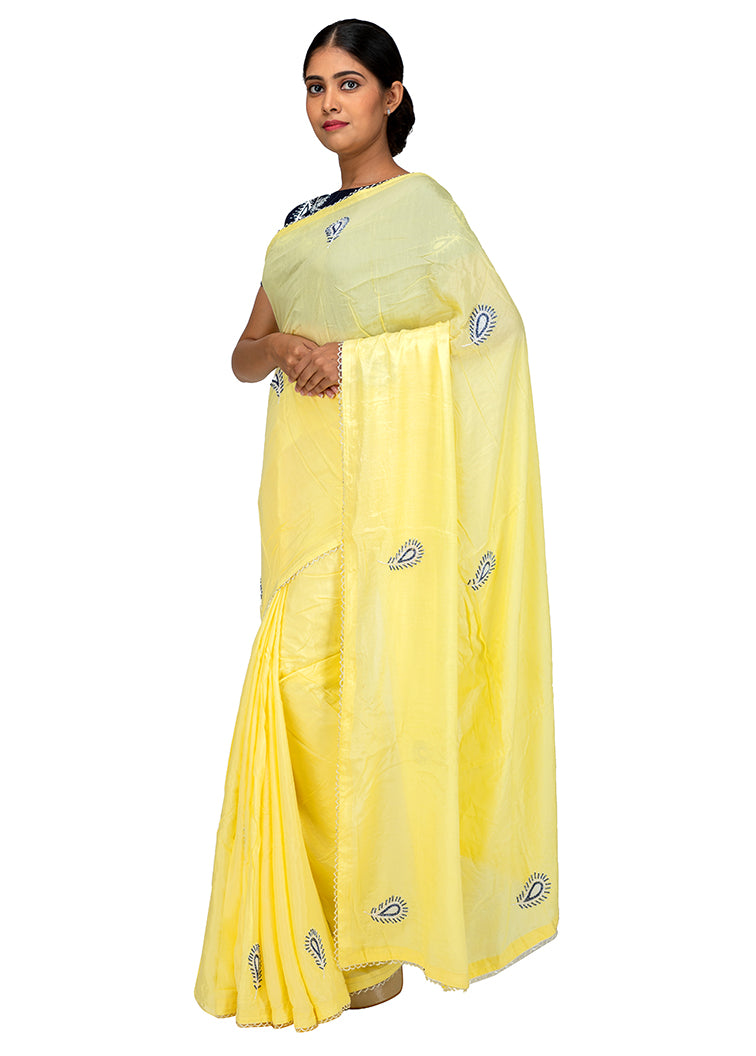 Kuberan Yellow Chiffon Saree