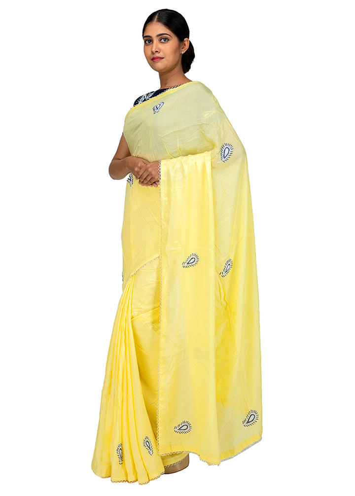 Kuberan Yellow Chiffon Saree