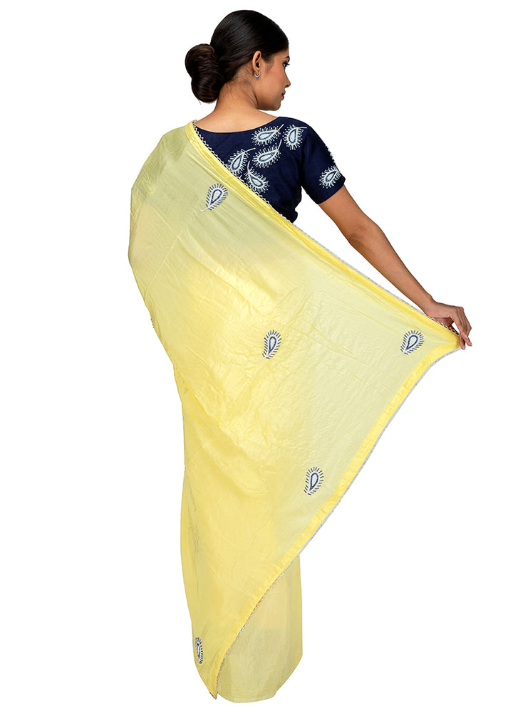 Kuberan Yellow Chiffon Saree
