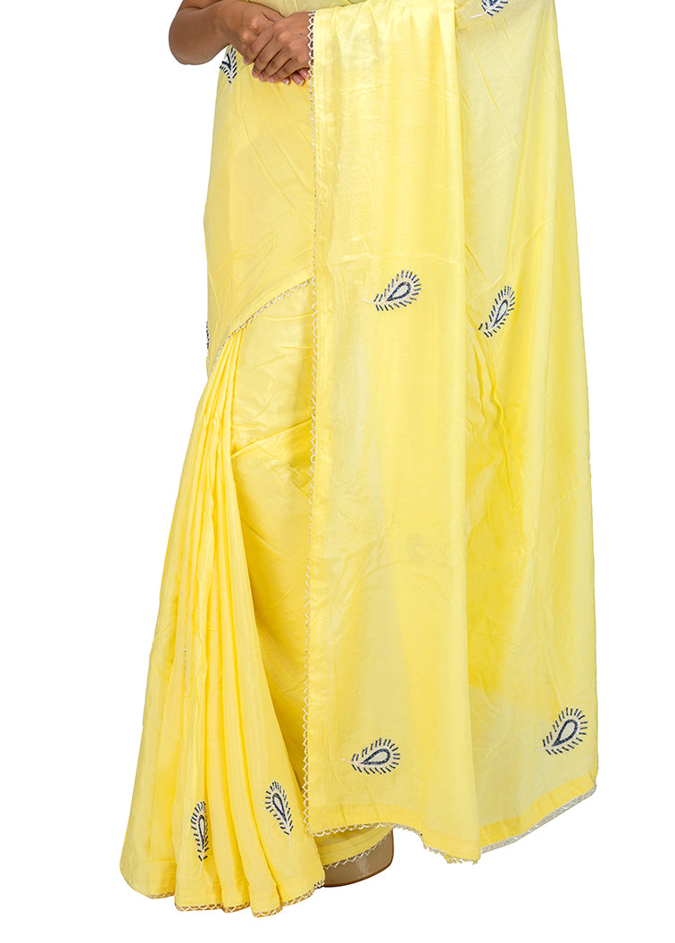 Kuberan Yellow Chiffon Saree