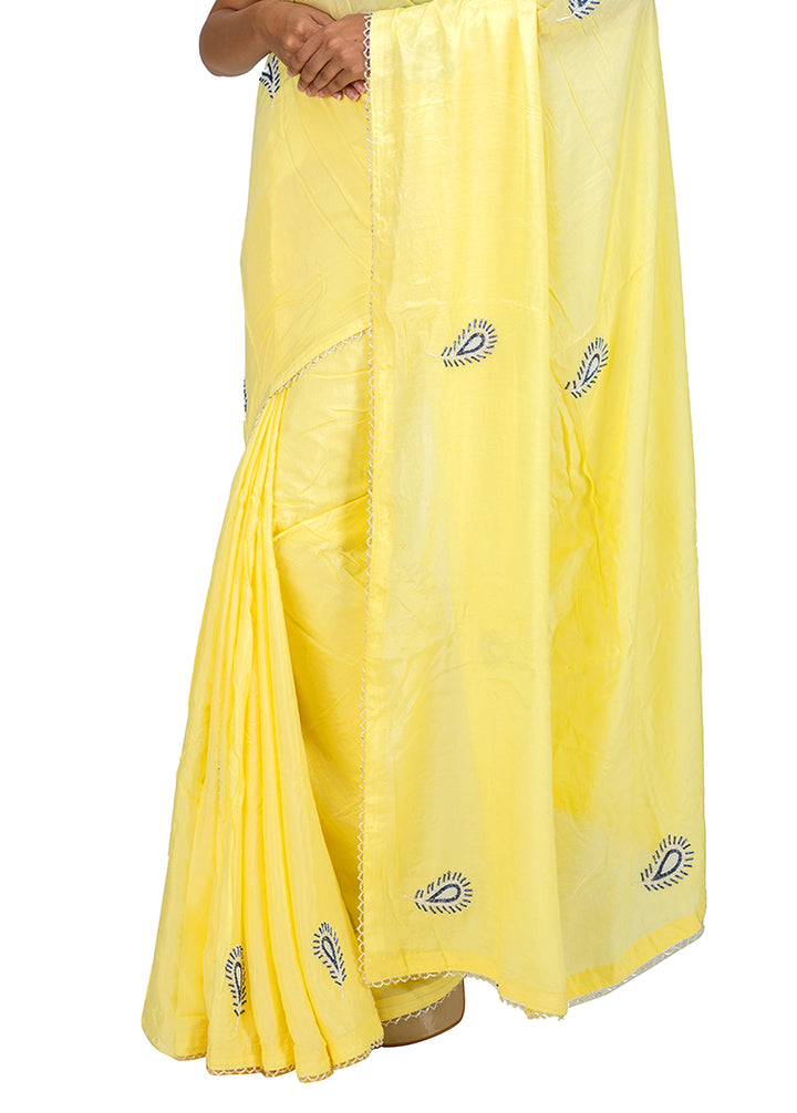 Kuberan Yellow Chiffon Saree
