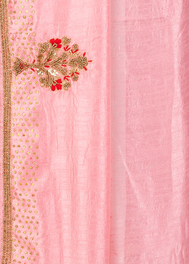 Kuberan Pink Chiffon Saree