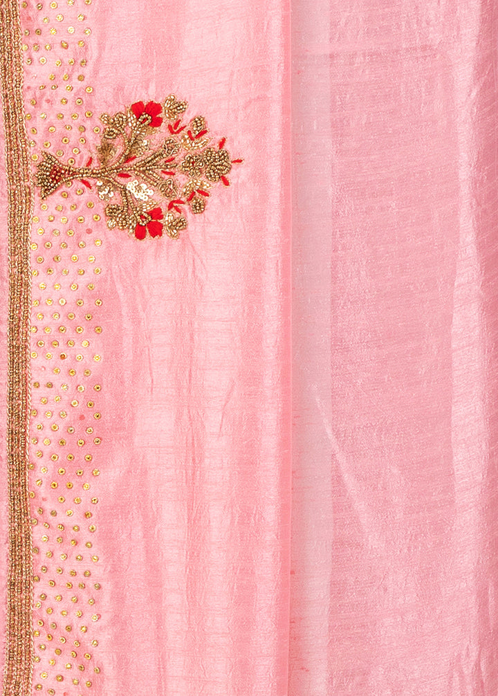 Kuberan Pink Chiffon Saree