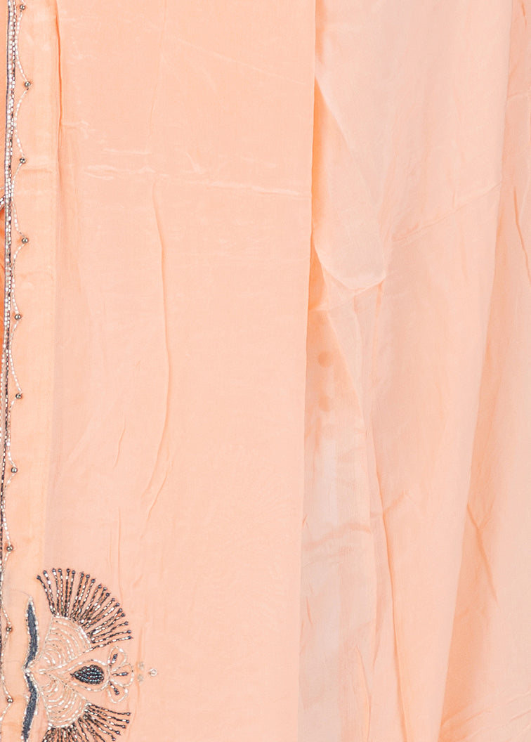 Kuberan Light Pink Chiffon Saree