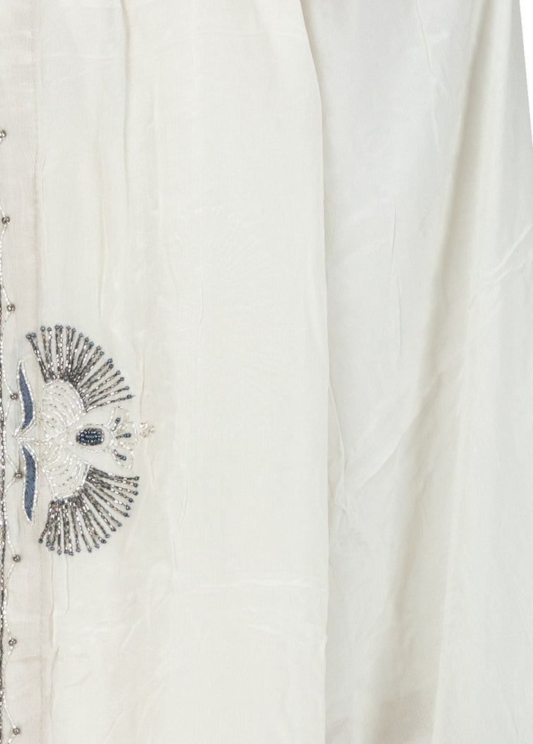 Kuberan Off White Chiffon Saree