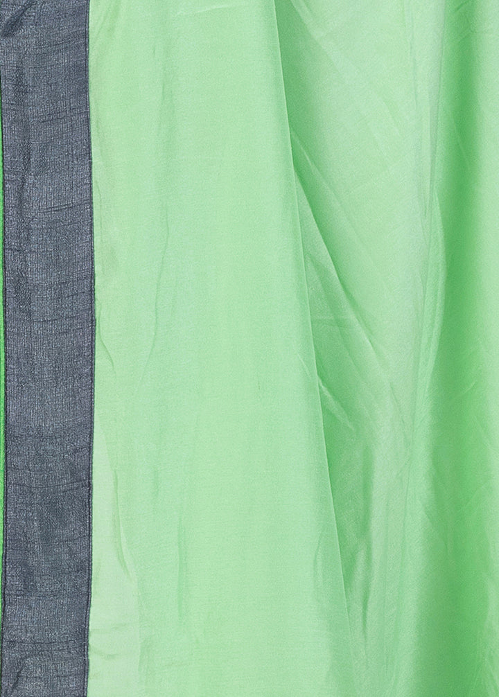 Kuberan Pista Green Chiffon Saree
