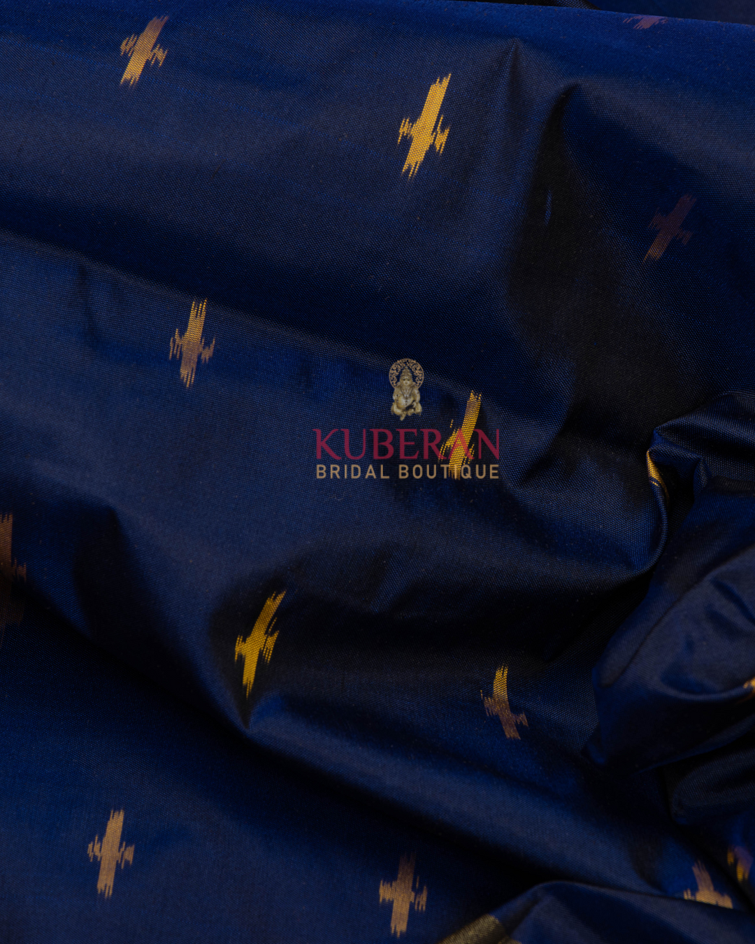 Kuberan Pochampally Navy Blue With Pink Border Silk Sarees