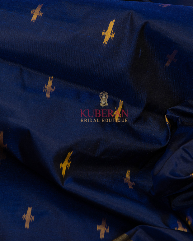 KUBERAN POCHAMPALLY navy blue with pink border SILK SAREES