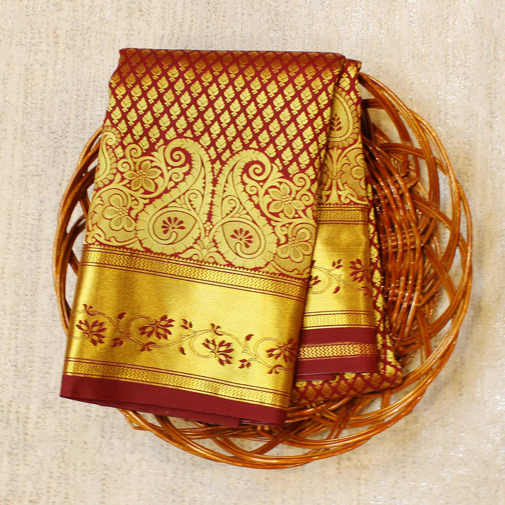 Kuberan Maroon Semi Silk Saree