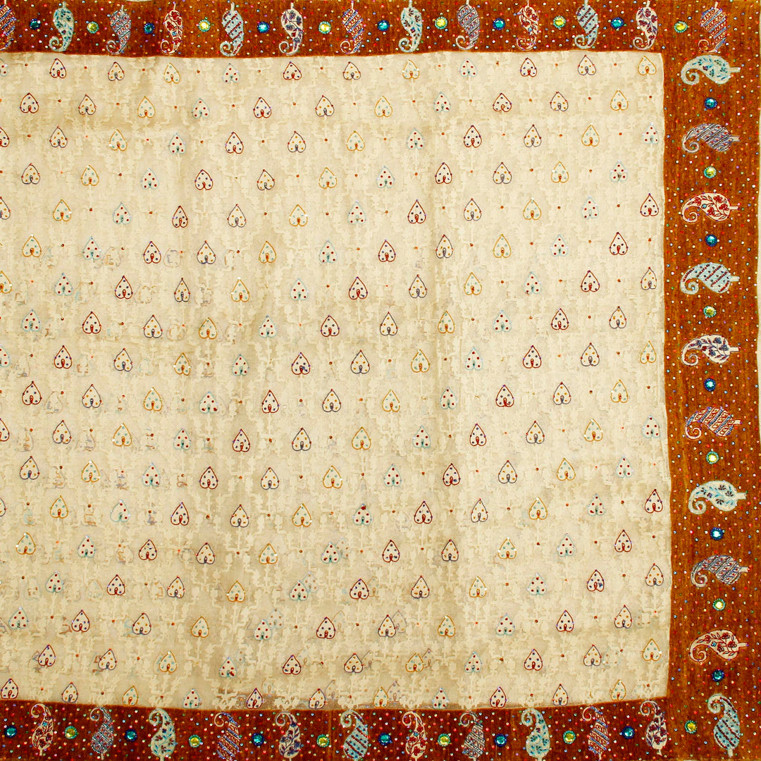 Kuberan White and Red Fancy Saree