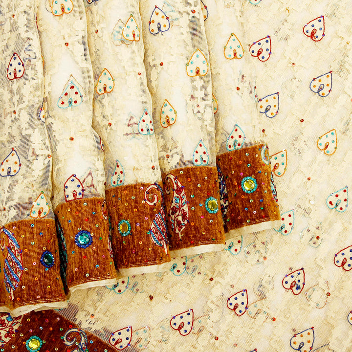 Kuberan White and Red Fancy Saree