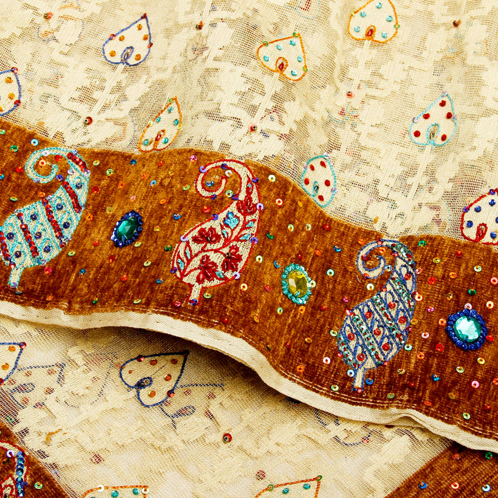 Kuberan White and Red Fancy Saree