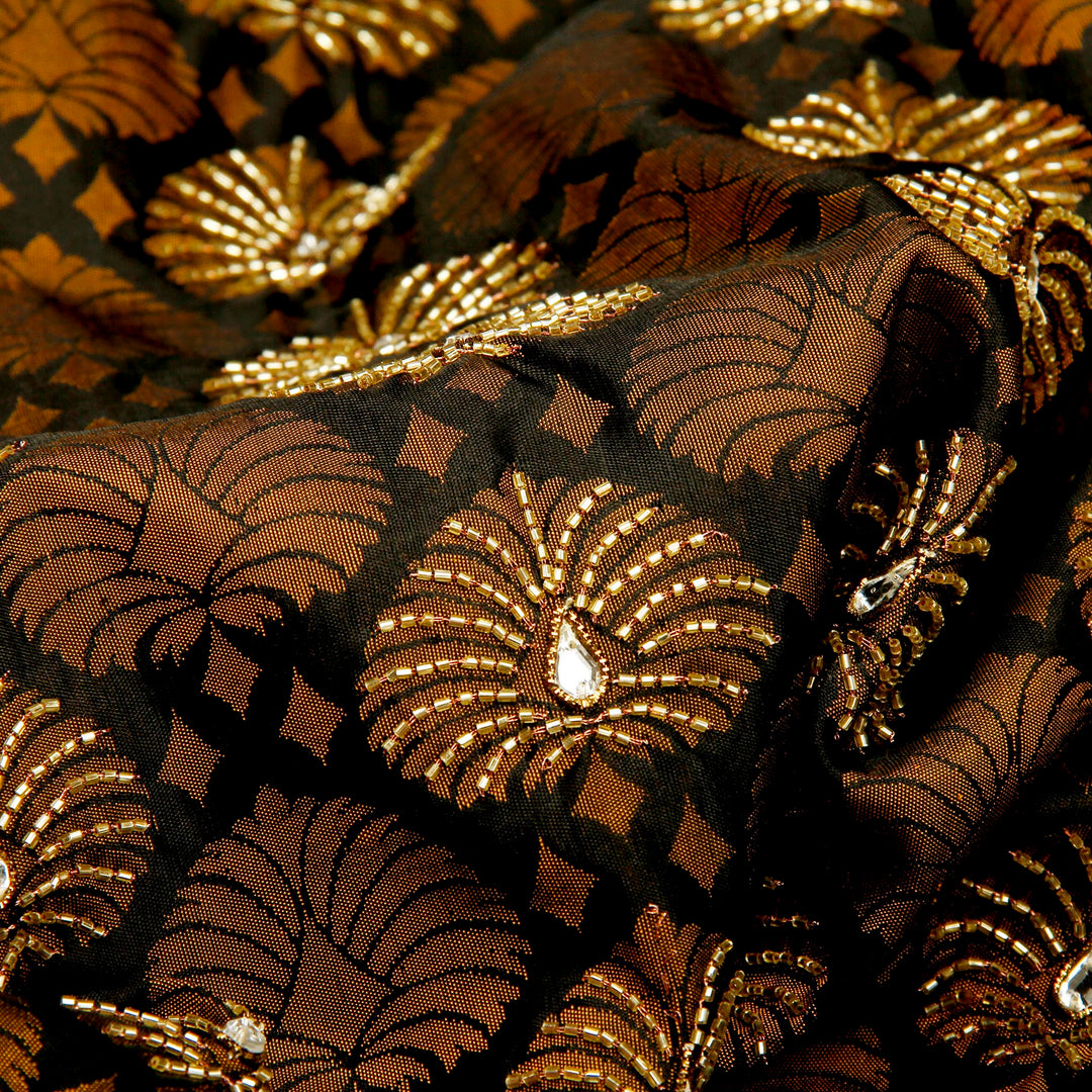 Kuberan Black and Beige Fancy Saree