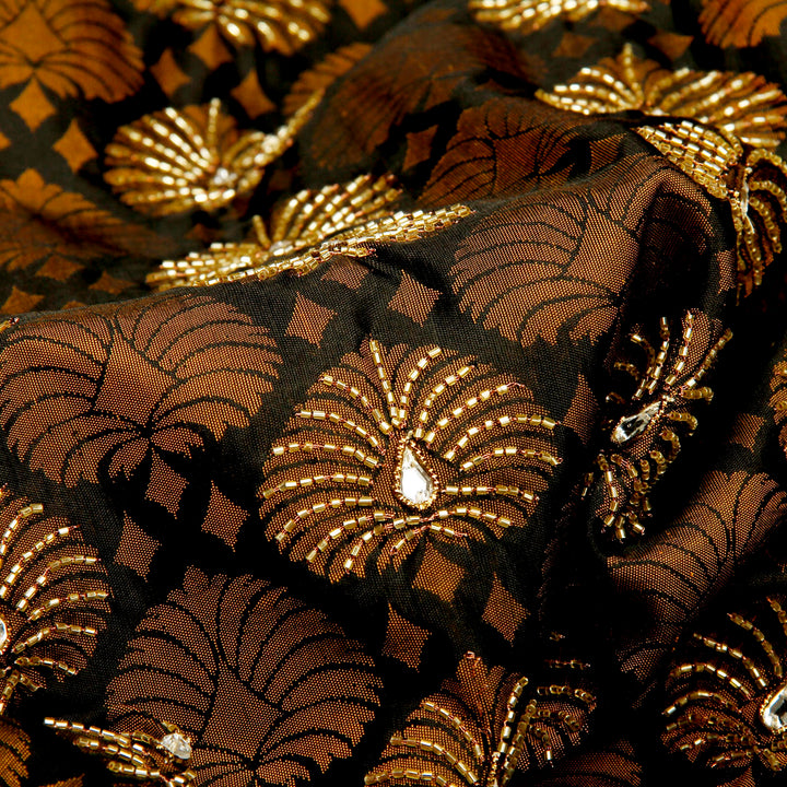 Kuberan Black and Beige Fancy Saree