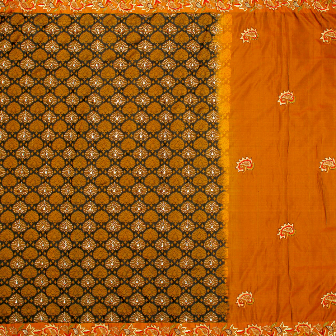 Kuberan Black and Beige Fancy Saree