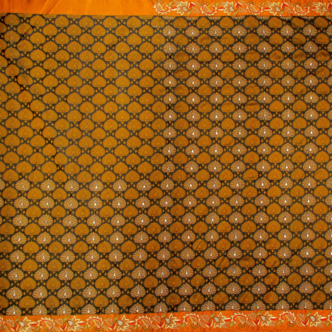 Kuberan Black and Beige Fancy Saree