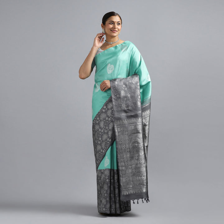 Kuberan Sea Green Kanchivaram Saree