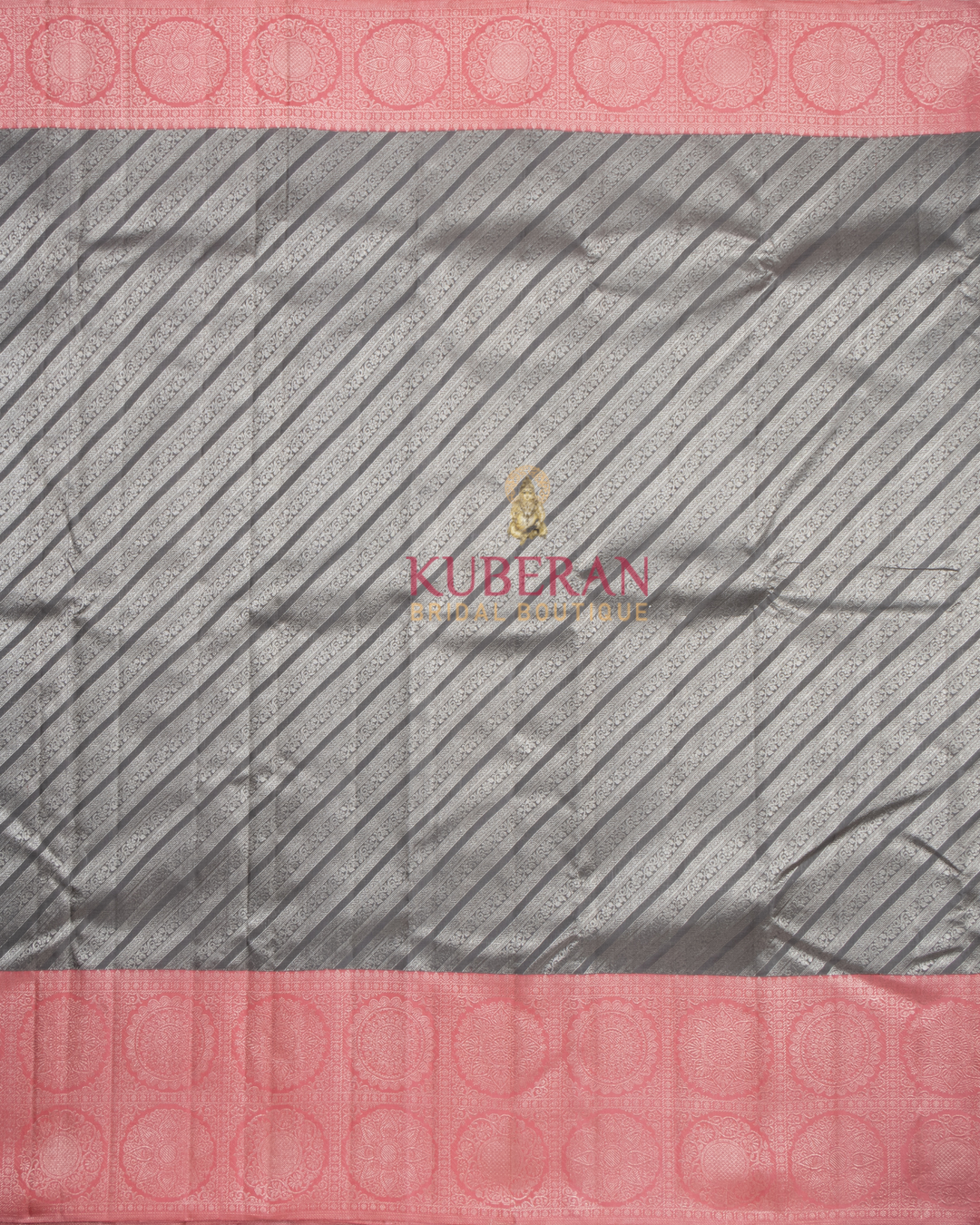 Kuberan Black With Pink Border Kanchivaram Silk Saree