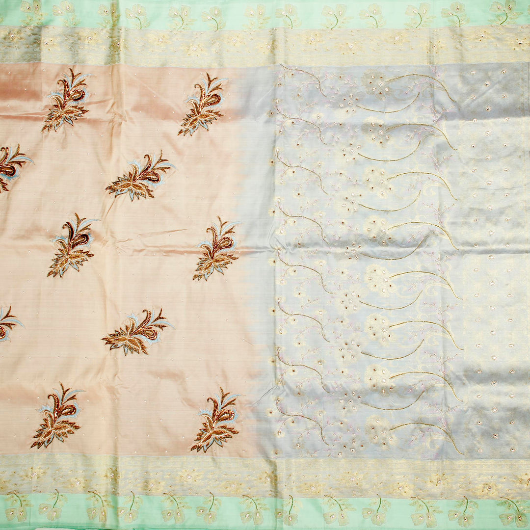 Kuberan Cream and Grey Fancy Saree