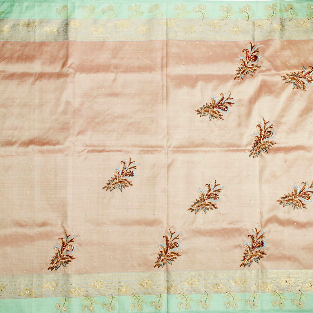 Kuberan Cream and Grey Fancy Saree