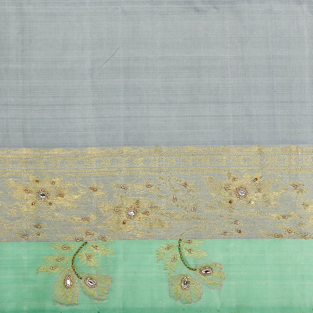 Kuberan Cream and Grey Fancy Saree