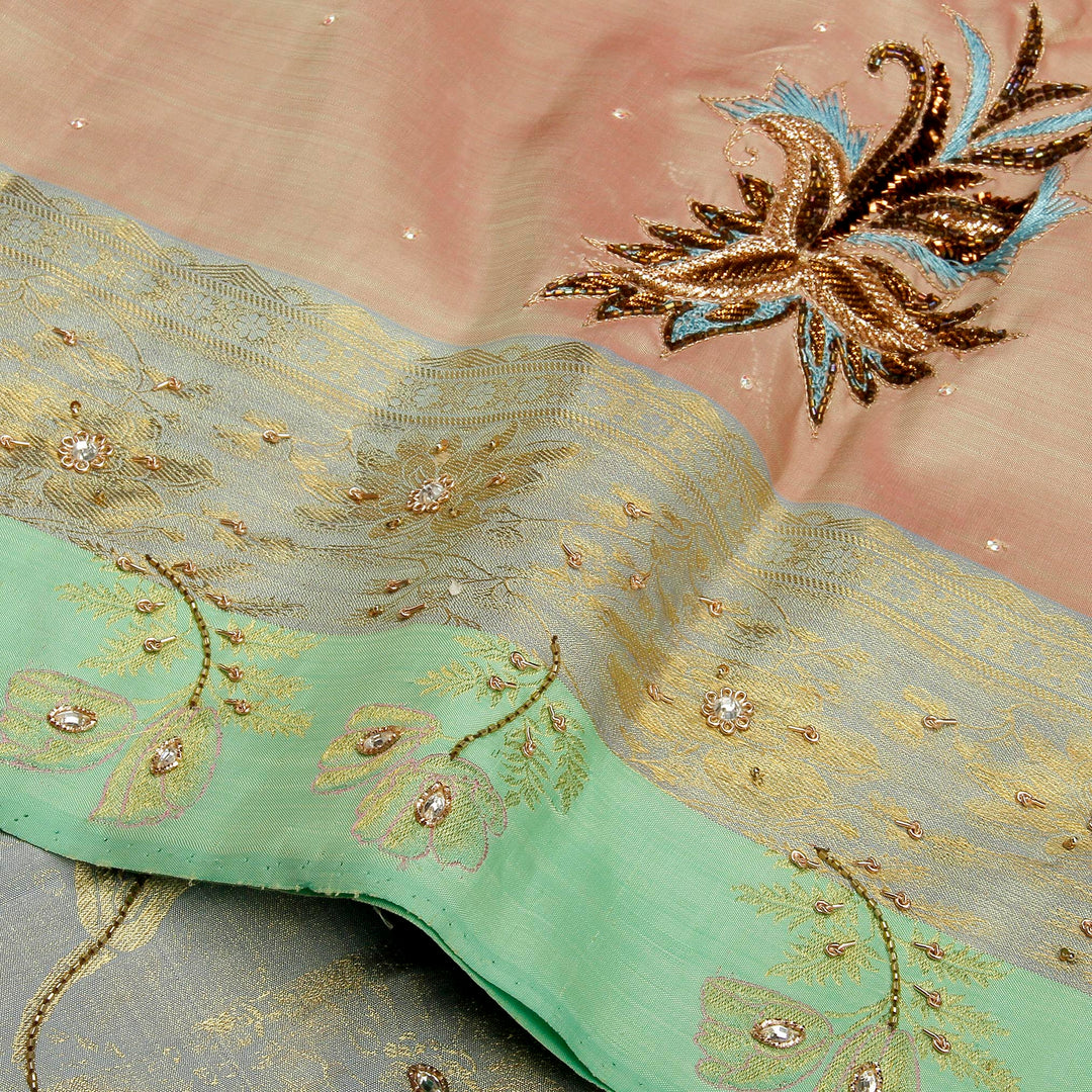 Kuberan Cream and Grey Fancy Saree