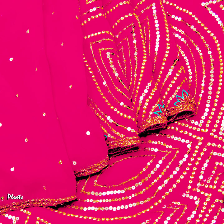 kuberan Pink Chiffon Saree