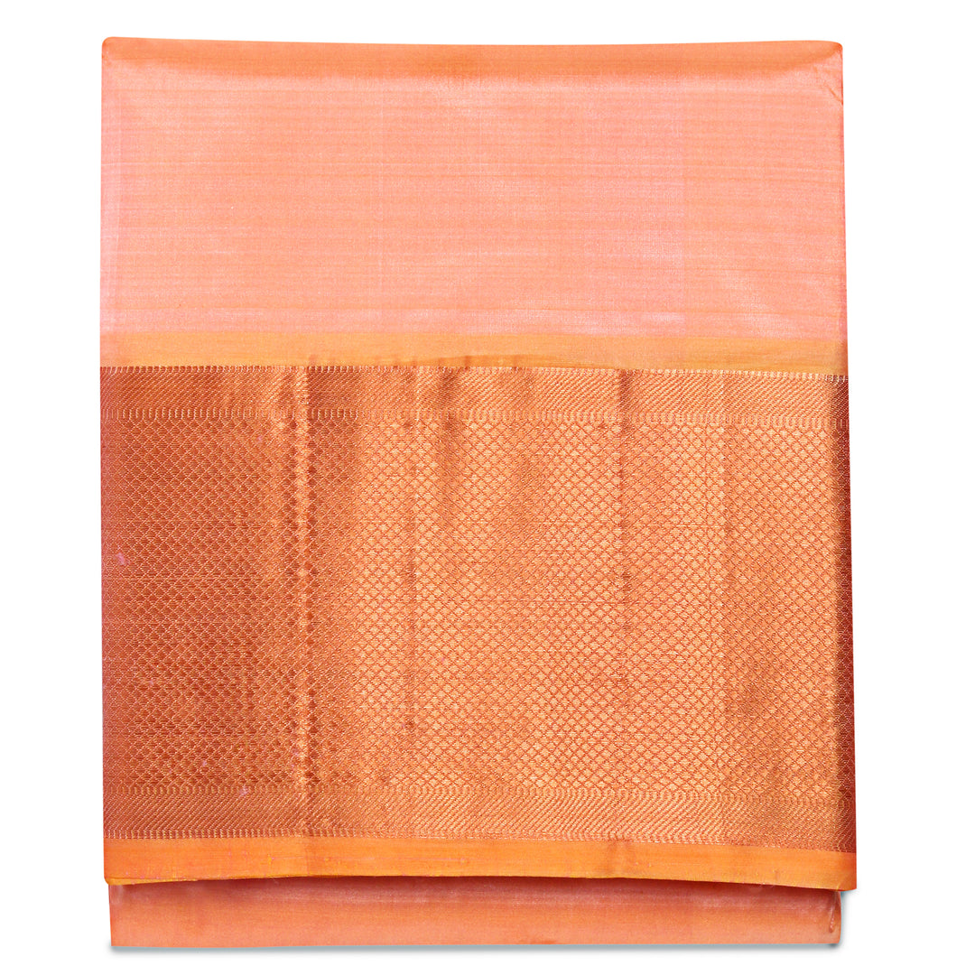 Kuberan Peach Pure Silk Dhoti