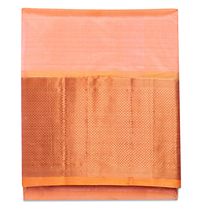 Kuberan Peach Pure Silk Dhoti