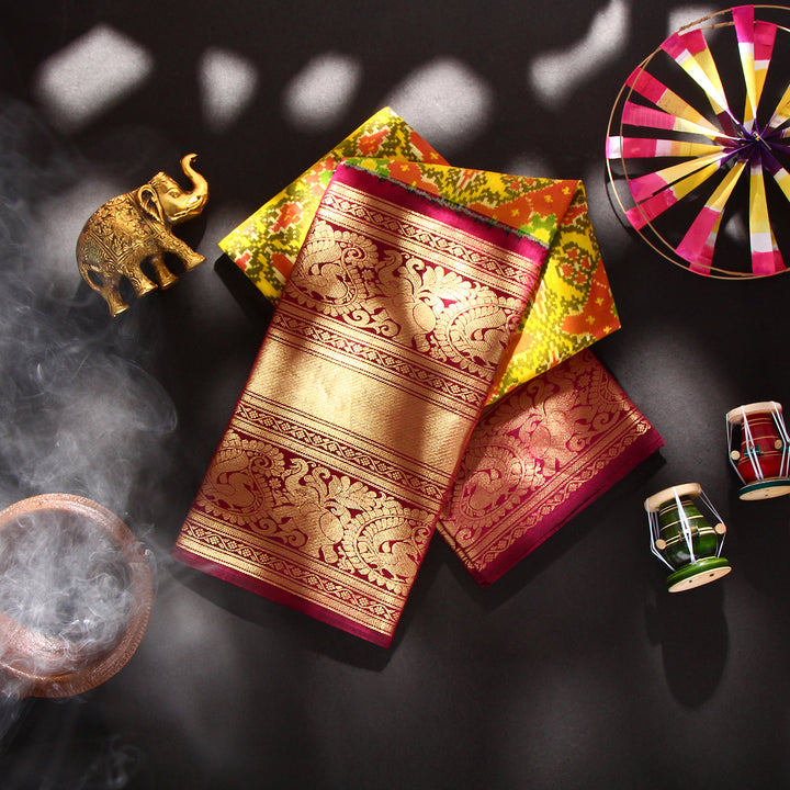 Kuberan Yellow Pochampally Silk Saree