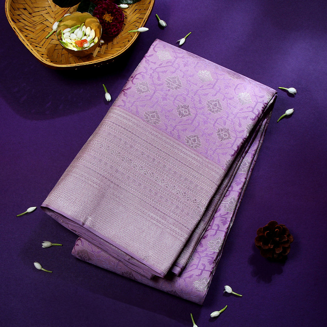 Lavender Kanchivaram Saree