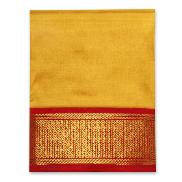 Kuberan Gold With Red Border Pure Silk Dhoti – Kuberan Silks