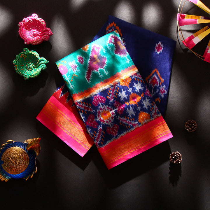 Kuberan Navyblue Pochampally Silk Saree