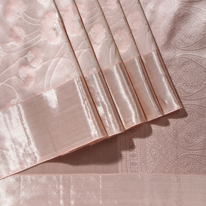 Kuberan Light Peach Colour Kanchivaram Silk Saree