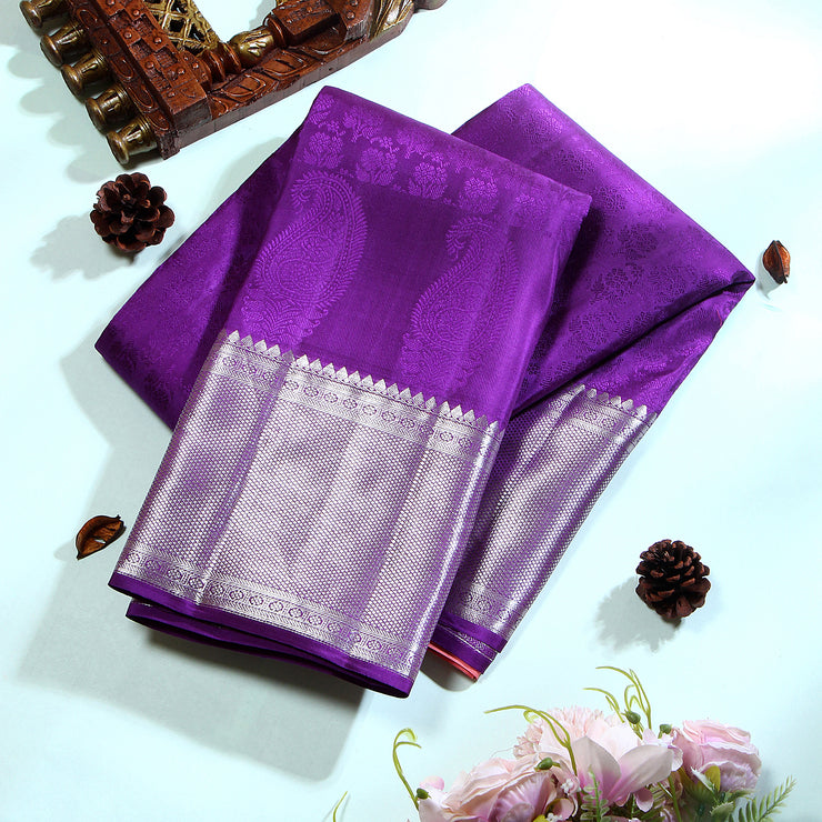 Purple Kanchivaram Saree