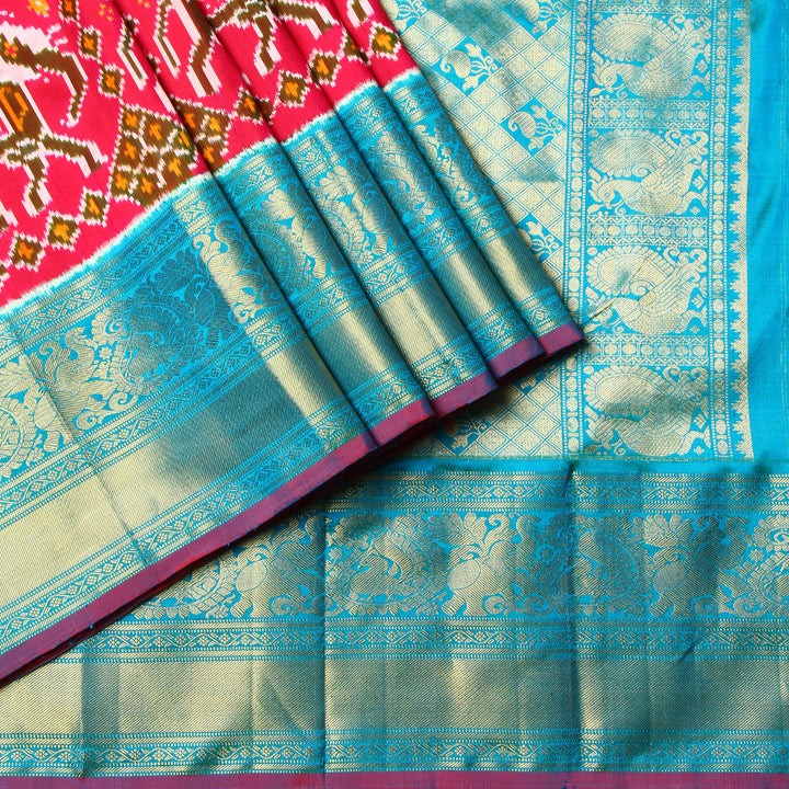 Kuberan Pink Pochampally Silk Saree