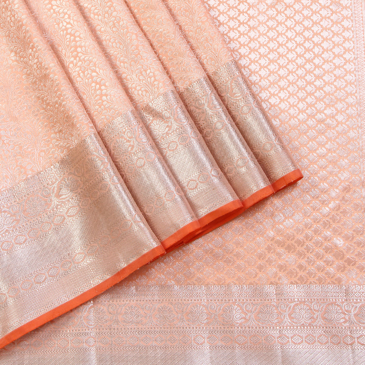 Kuberan Light Orange Kanchivaram Silk Saree