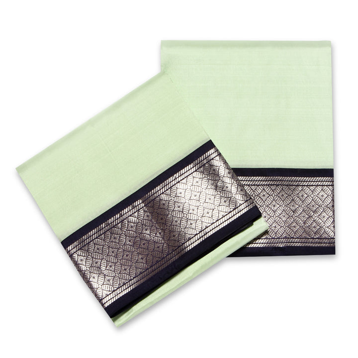 Kuberan Light Pista Green Pure Silk Dhoti