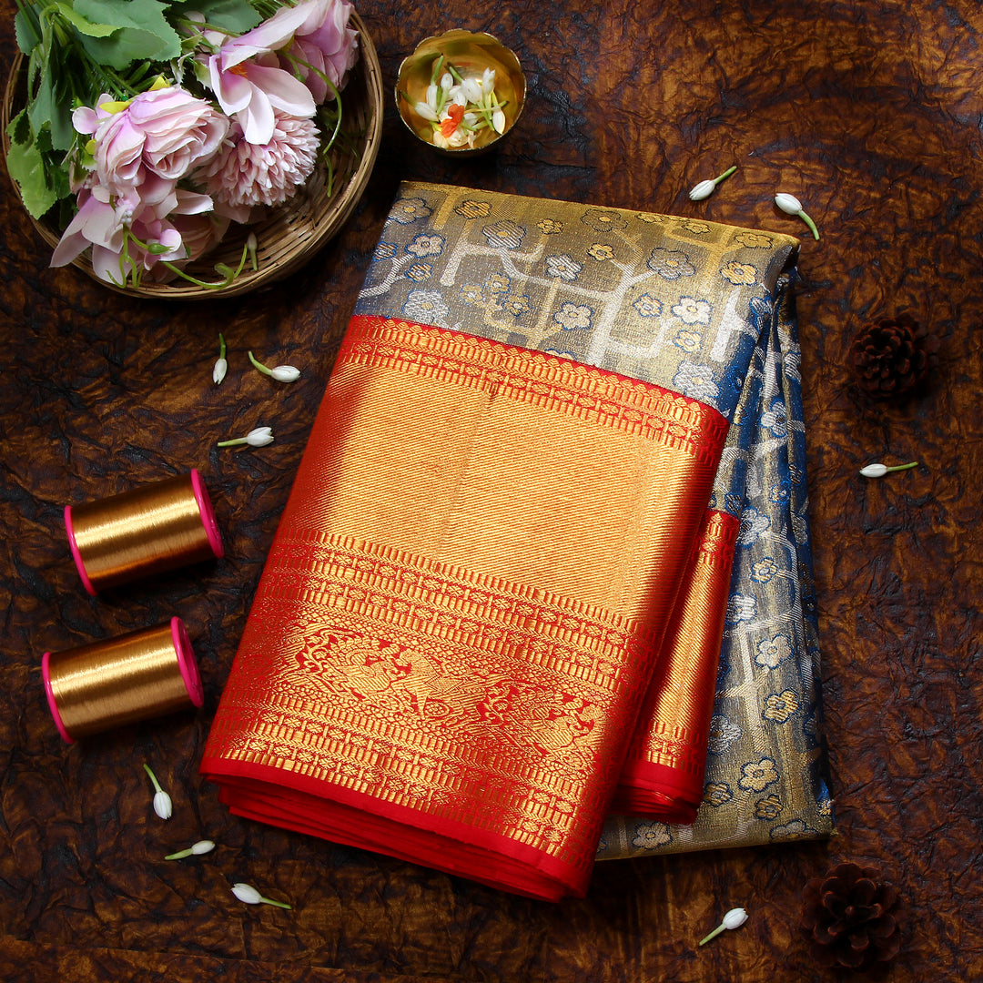 Blue Kanchivaram Saree