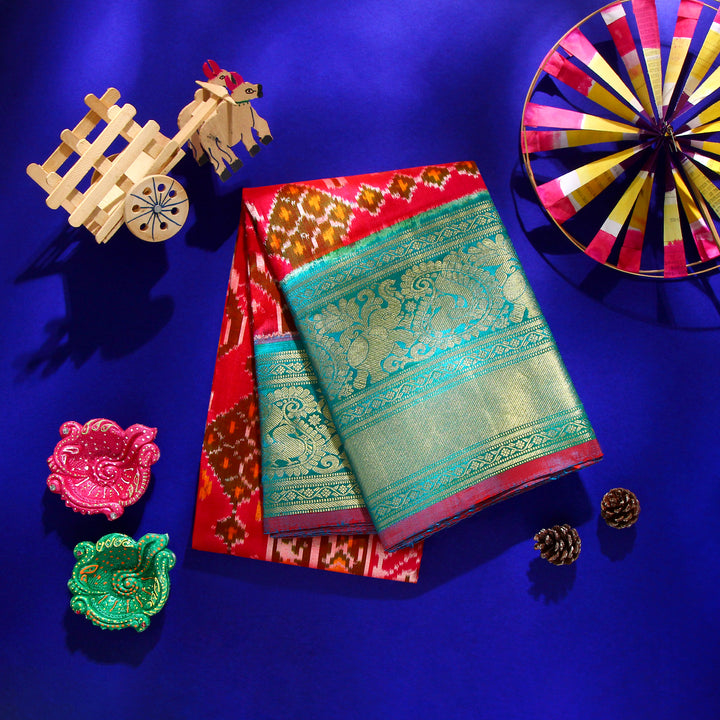 Kuberan Pink Pochampally Silk Saree