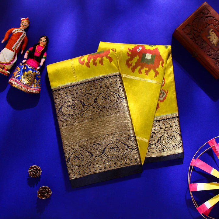 Kuberan Yellow Pochampally Silk Saree