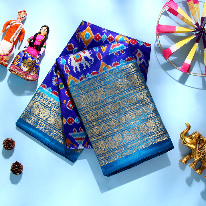 Kuberan Royalblue Pochampally Silk Saree