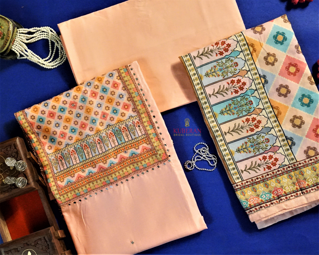 Kuberan Pink  Cotton Dress Material